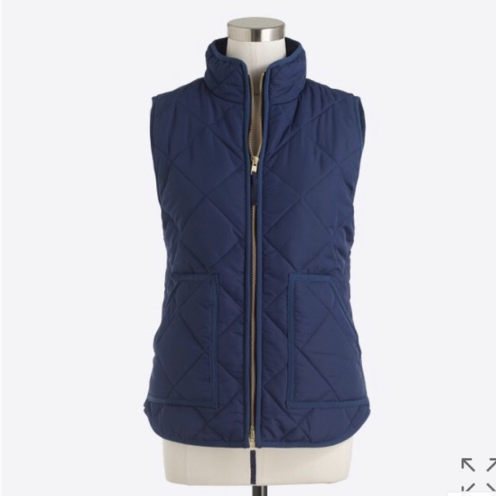 J Crew Women's Size XXS Quilted Puffer Vest Blue